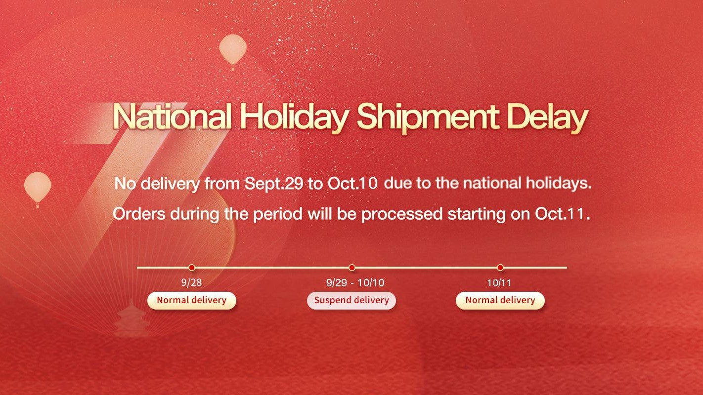 National Holiday Shipment Delay Notice - Unihertz